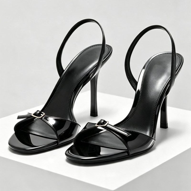 Formal Belt Leather Thin - Sandálias Femininas de Salto Alto em