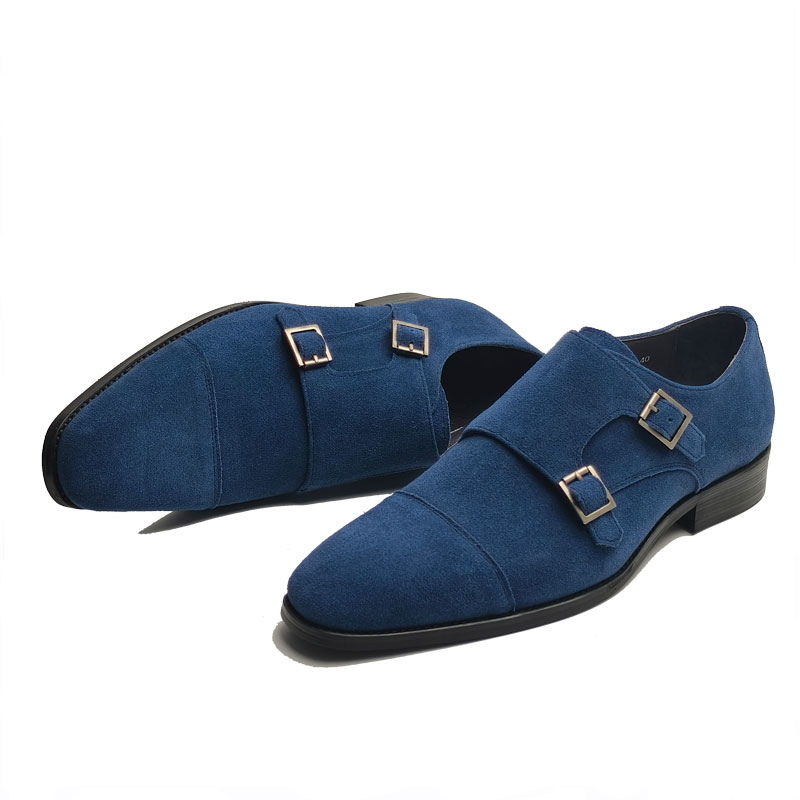 Formal Upper Wear Men - Sapatos Masculinos de Couro Azul, Cabedal