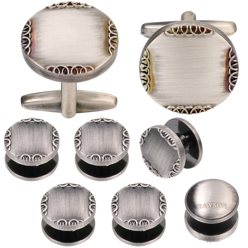 Cufflinks Silver Set - Novo antigo prata cor abotoaduras e