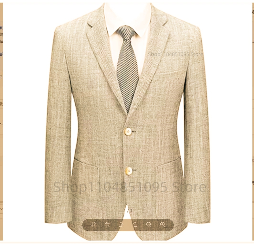 Men Formal Wear In Summer - Blazer Slim Fit Masculino em Linho