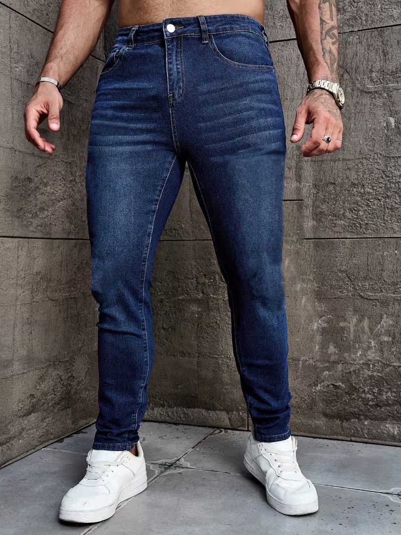 Men Formal Wear With Jeans - Calças Jeans Masculinas com Stretch -