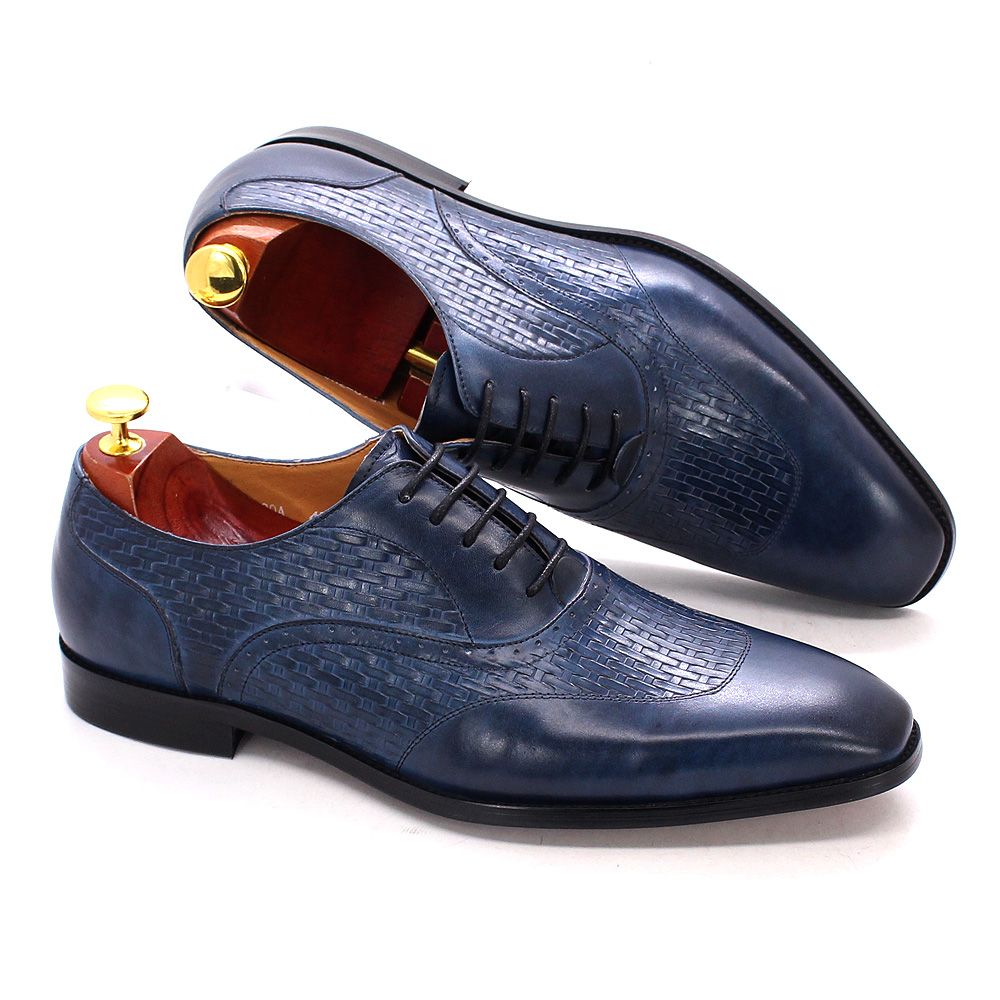 Men'S Luxury Formal Wear - Luxo couro genuíno oxford sapatos masculinos