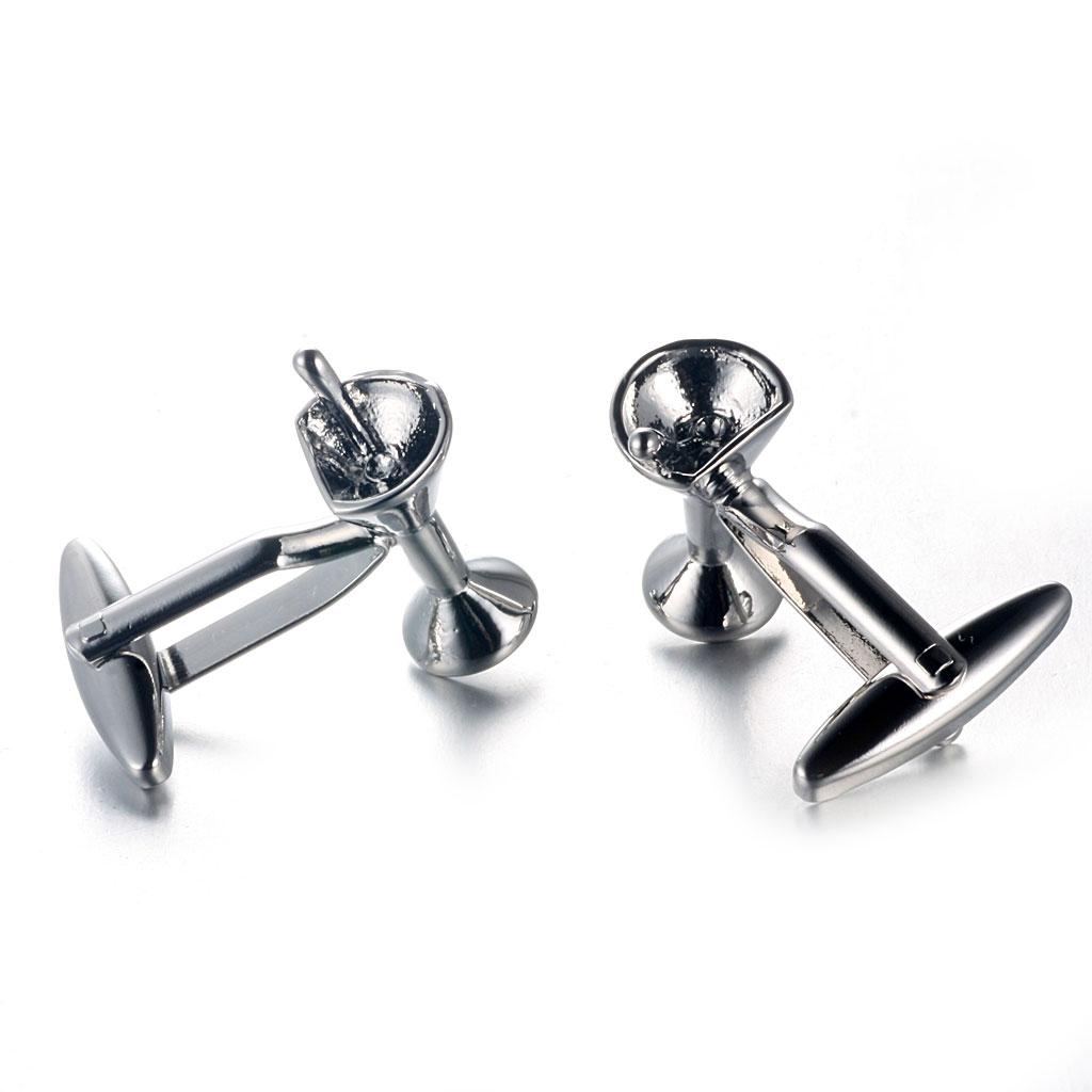 Abotoaduras masculinas de latã - Cufflinks Silver Set avaliação e preço