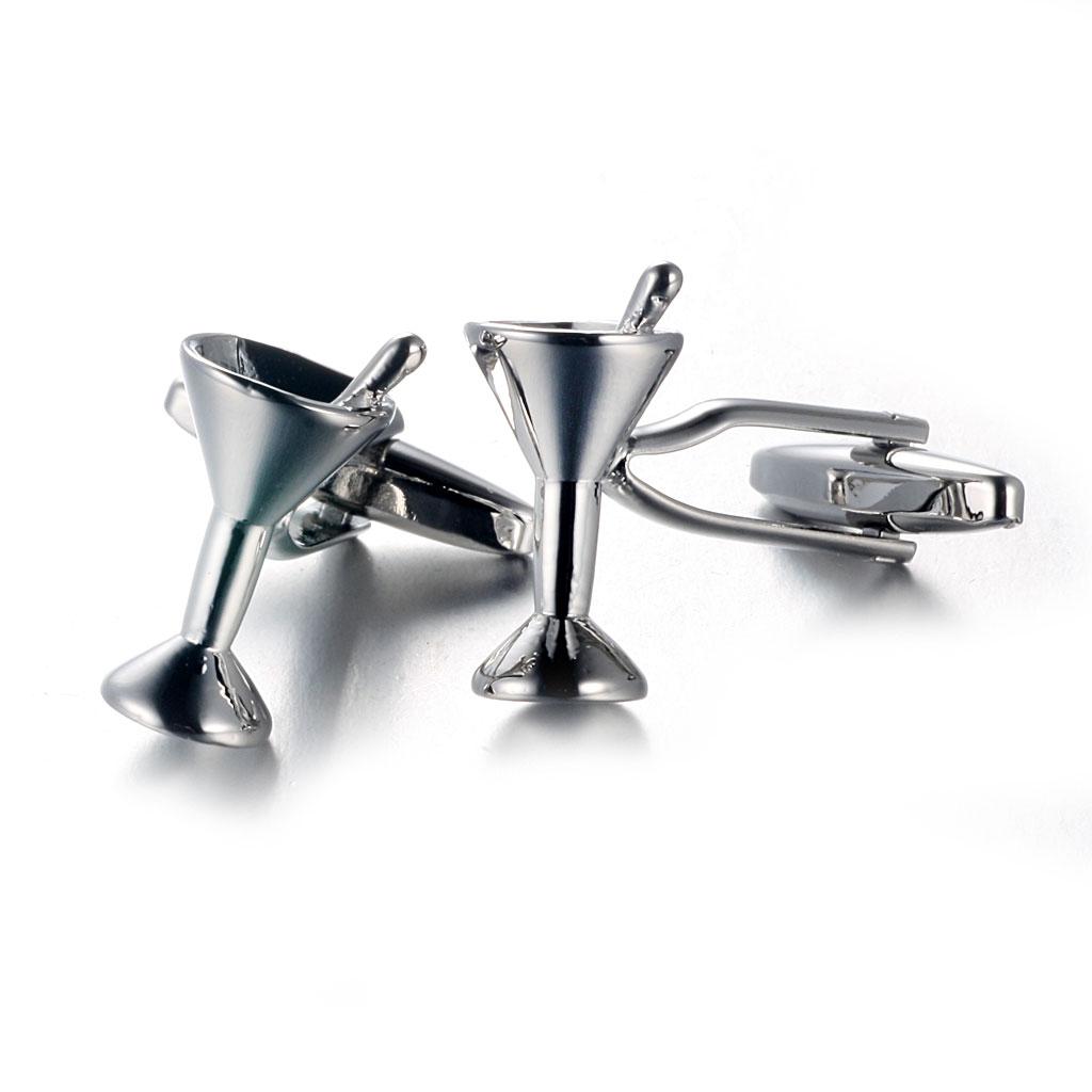 Abotoaduras masculinas de latã - Cufflinks Silver Set avaliação e preço