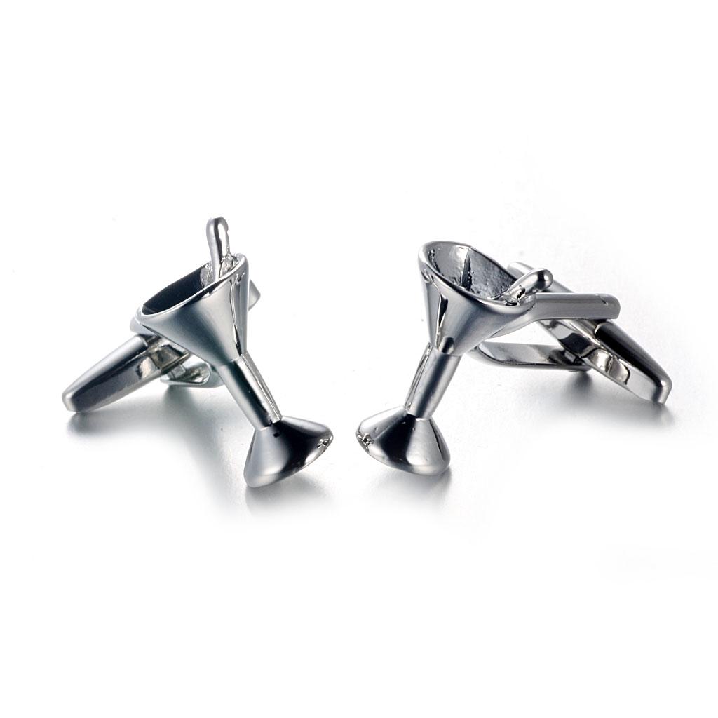 Abotoaduras masculinas de latã - Cufflinks Silver Set avaliação e preço