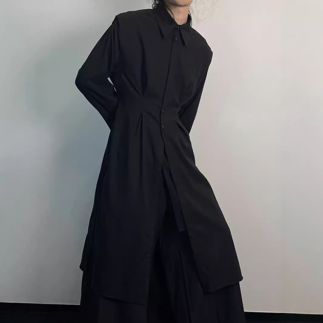 Y2k gótico trench coat masculi - Men'S Formal Wear Belt avaliação e preço