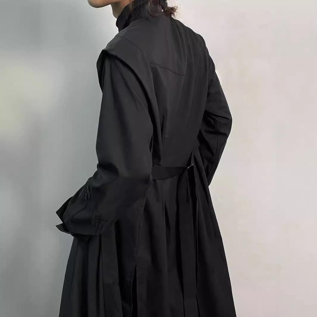 Y2k gótico trench coat masculi - Men'S Formal Wear Belt avaliação e preço