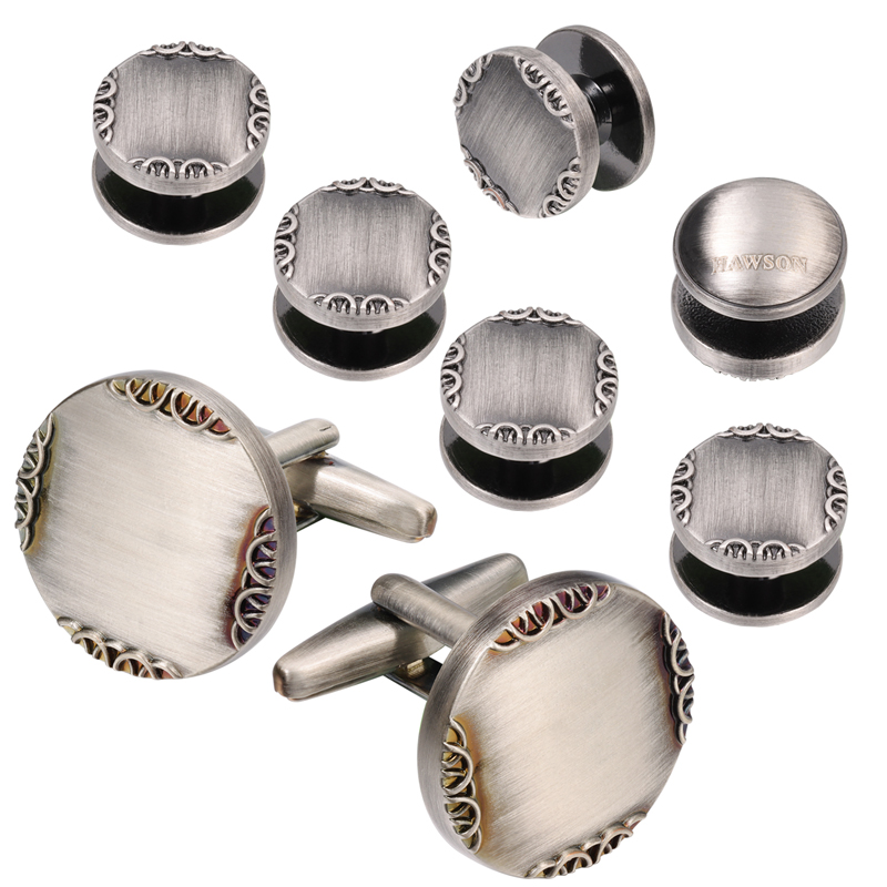 Novo antigo prata cor abotoadu - Cufflinks Silver Set avaliação e preço