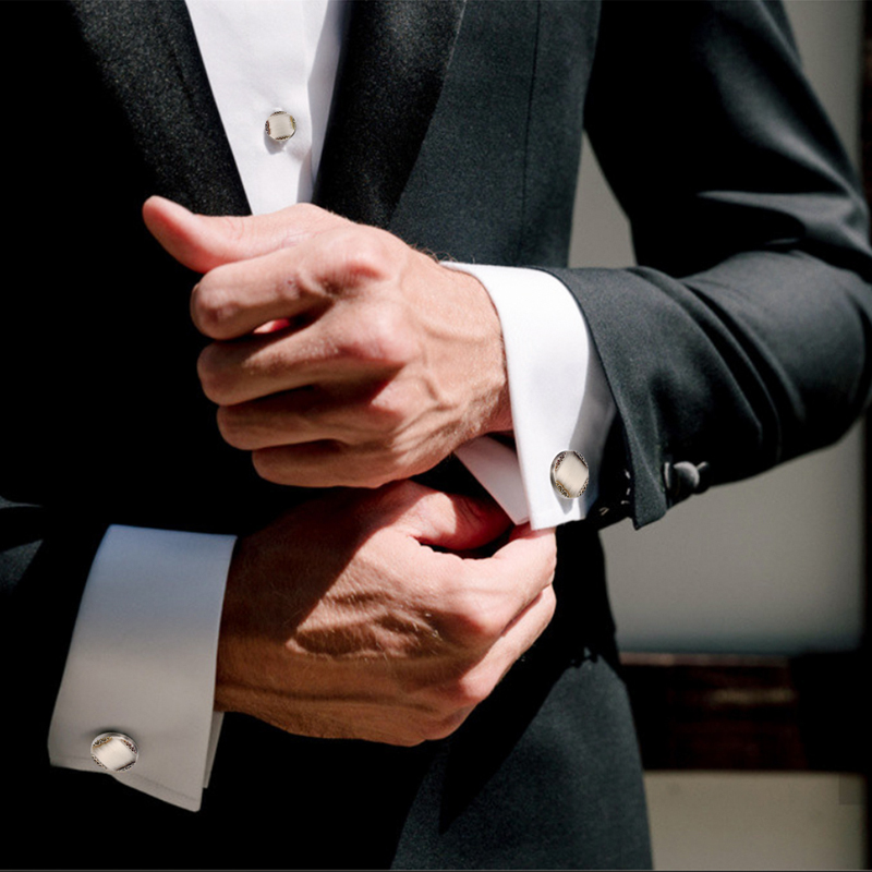 Novo antigo prata cor abotoadu - Cufflinks Silver Set avaliação e preço