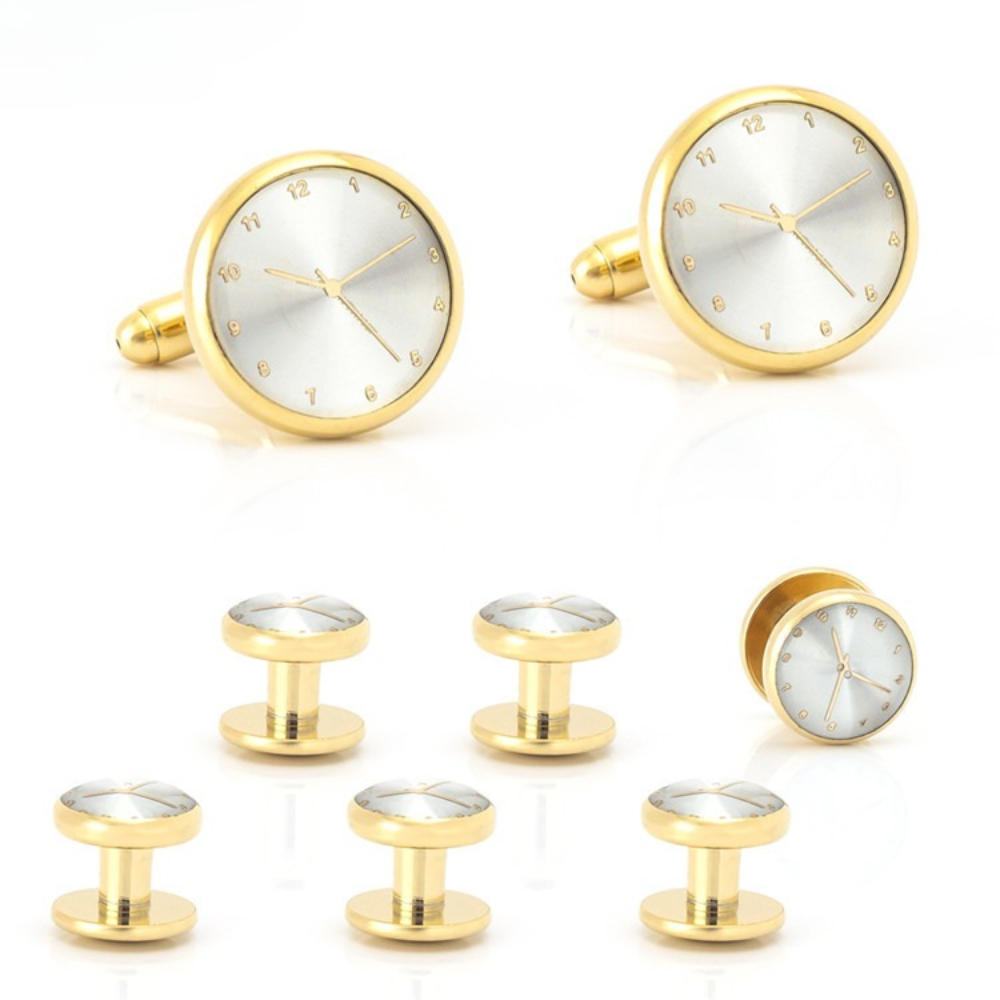 Conjunto de 6 Peças de Acessór - Cufflinks Silver Set avaliação e preço