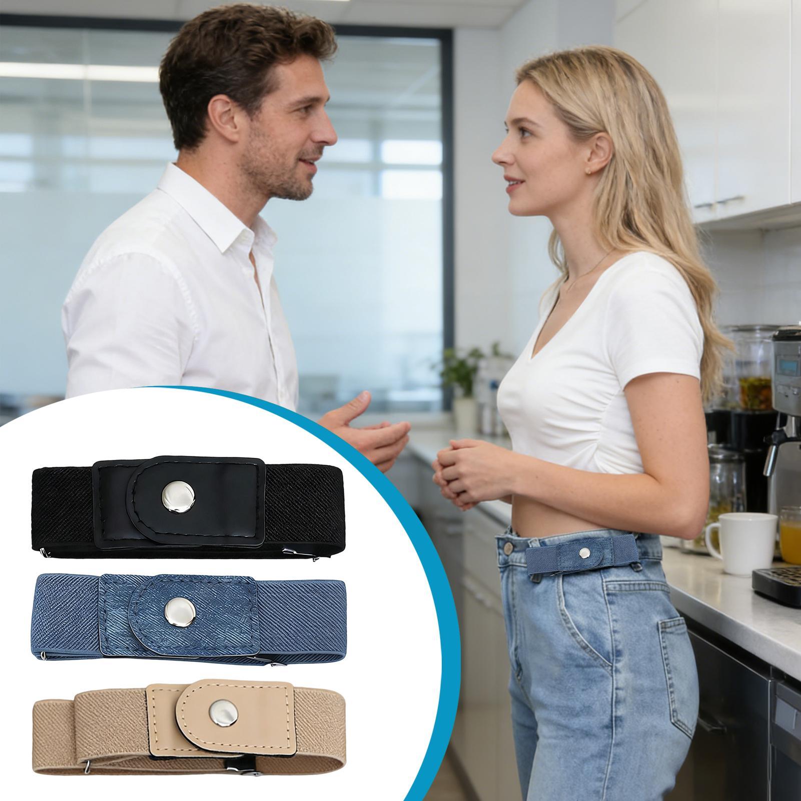 1 Par de Cintos Elásticos Sem  - Men'S Formal Wear Belt avaliação e preço