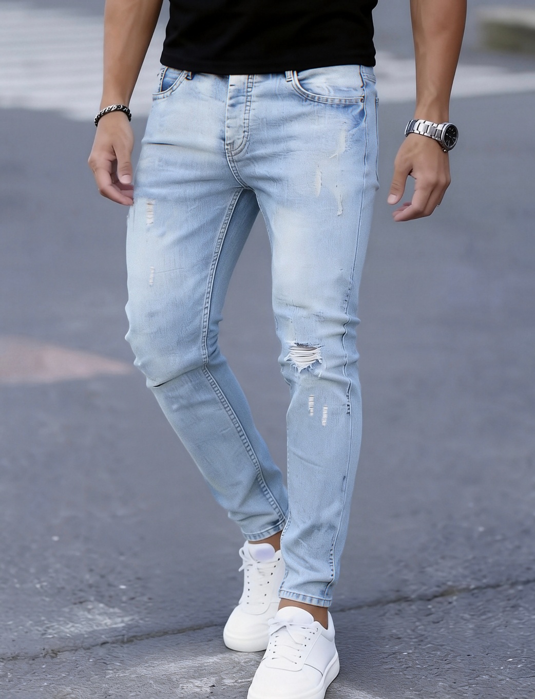 Calça Jeans Masculina Slim Fit - Men Formal Wear With Jeans avaliação e preço