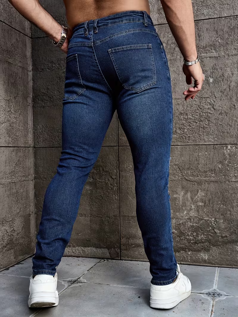 Calças Jeans Masculinas com St - Men Formal Wear With Jeans avaliação e preço