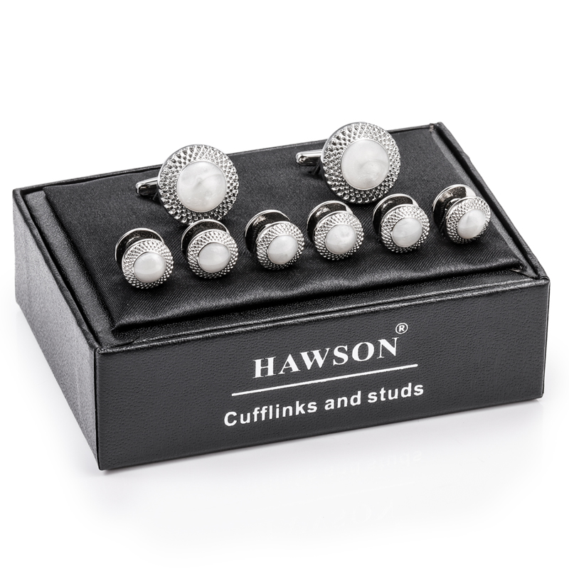 HAWSON Conjunto de abotoaduras - Cufflinks Silver Set avaliação e preço