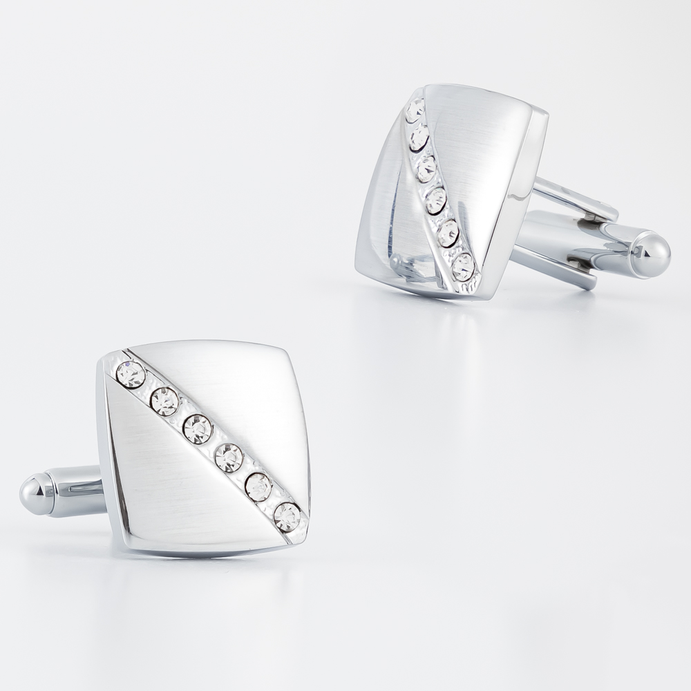 Moda masculina diamante prata  - Cufflinks Silver Set avaliação e preço