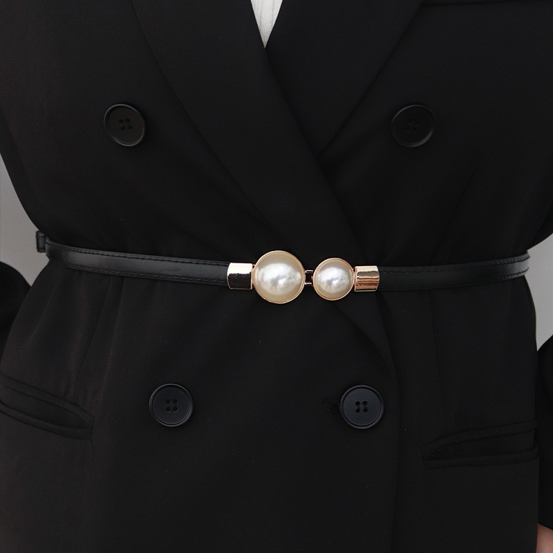 Elegante vintage pérola cintur - Formal Belt Leather Thin avaliação e preço