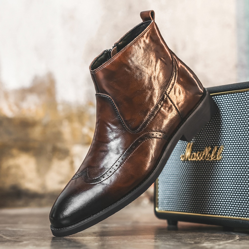 Botas Chelsea Brogue Masculina - Formal Upper Wear Men avaliação e preço