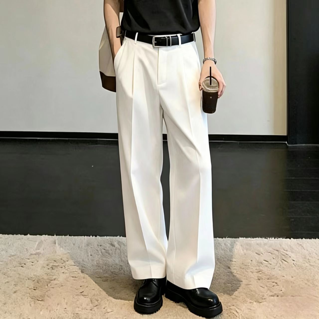 Calças Brancas Finas Masculina - Men Formal Wear In Summer avaliação e preço